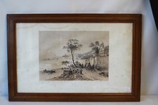 Cadre en pitch pin à trois filets avec gravure de Menton 