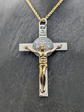 Pendentif Jésus Croix Sainte 925 Argent Sterling Unisexe Silver #303