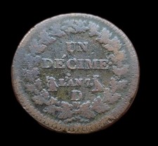 Dupré - 1 UN Décime L'An 7 D