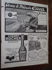 MOYNAT bagage + CHERRY ROCHER + miroir CICCA publicité papier ILLUSTRATION 1924