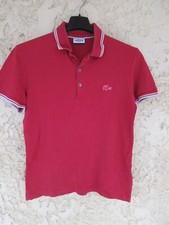 Polo LACOSTE Devanlay rouge coton shirt manches courtes taille 2 SLIM FIT