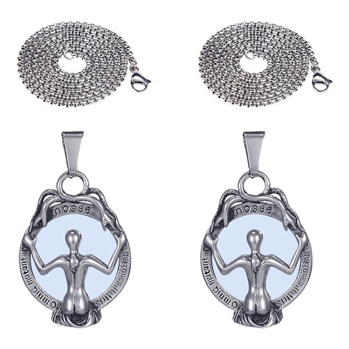 2pcs miroir pendentif - , collier