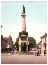 France, Chambéry, Fontaine des Éléphants  photochromie, vintage photochrome 