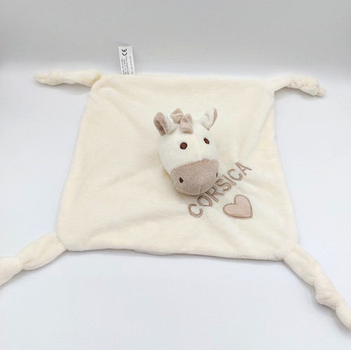 Doudou plat âne cheval blanc