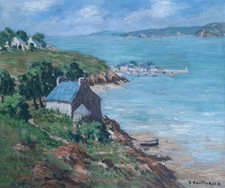 Tableau Ancien Paysage Marine