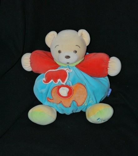 Peluche doudou ours boule - , bleu