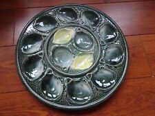 ONE LARGES DISH OYSTER LEMON SHELLS MAJOLICA FRANCE SAINT CLEMENT pattern 4588