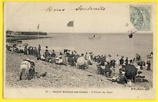 cpa 76 - SAINT VALERY en CAUX L'Heure du Bain Touristes Plage Shingle beach