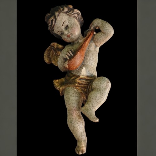 Angelot musicien ancien bois - angelot,