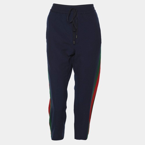 Pantalon court rayé toile - , en