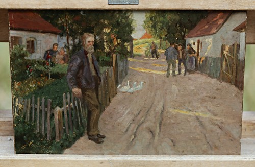 Rural scène village avec - scène, de