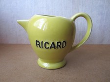 Ancien rare pichet pot eau publicitaire Ricard jaune pastis Pernod parfait état.