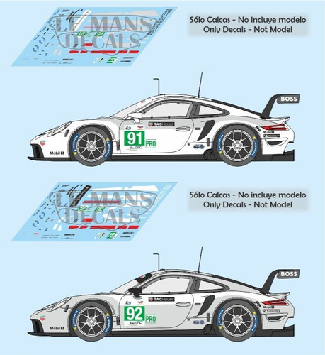 Decals porsche 991 - decals, mans