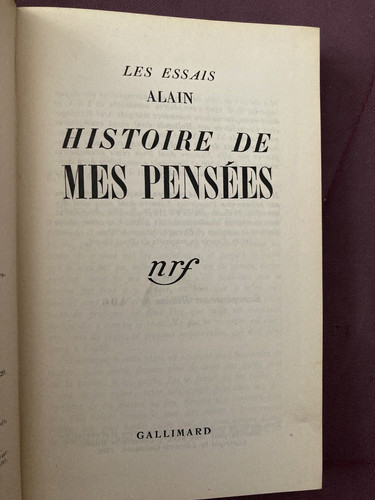 Alain histoire mes pensees - mes,