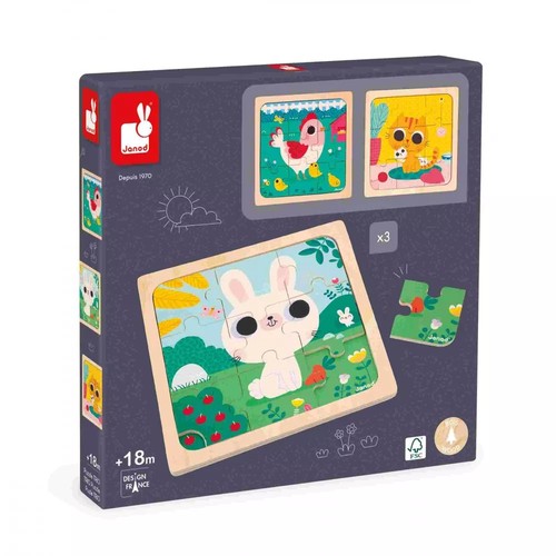 Puzzle trio pieces janod - trio,
