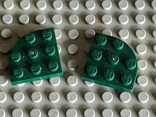 2 x LEGO DkGreen corner Plates round 30357 / Set 10937 41629 10226 75208 10237..