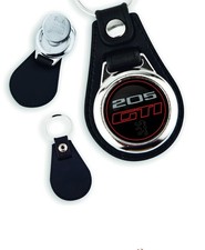 Porte-clés Peugeot 205 GTI en simili cuir synthétique avec jeton de caddie