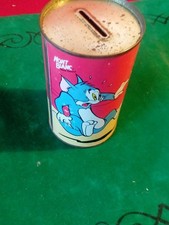 Objet Publicitaire Mont Blanc 1989 tirelire en métal illustration Tom et Jerry 