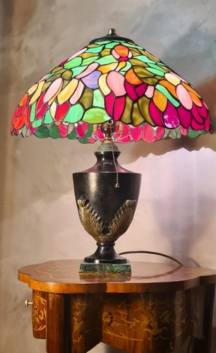 Lampe fonte acier patiné - fonte,
