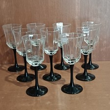 Verre À Vin Arcoroc Luminarc, Pied Noir, Verres À Eau, Octogonal, Vintage