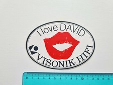 Autocollant I Love David Visonik Hifi Sticker Vintage Années 80 Original