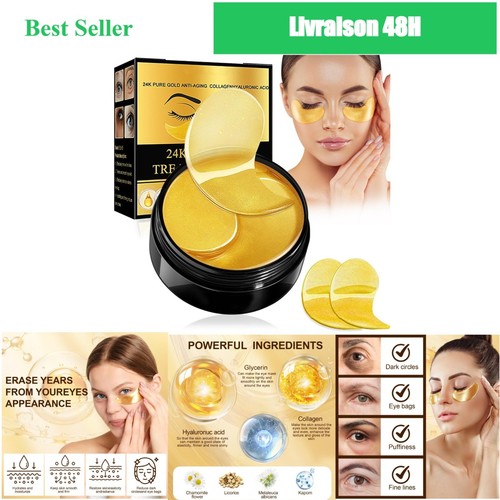 Patchs masque yeux 24k - yeux, or