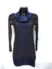 Robe COP COPINE, bleu marron, col benitier, T 36, TBE