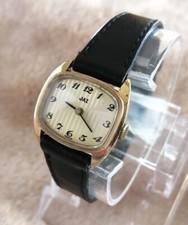 Ancienne montre Femme Mécanique JAZ  Vintage Watch 1960  Cuir Plaqué OR French