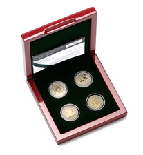 Coffret BE Proof 4 x 2€ Euros Luxembourg 2024 + 2025 Poli-Inversé