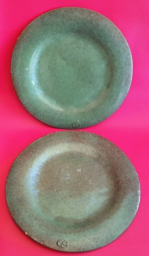Grandes assiettes vertes en - assiettes,