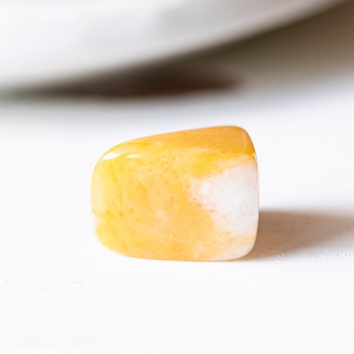 Jade jaune pierre roulée - jaune,