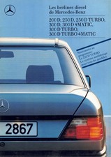 Catalogue Brochure Mercedes 200D / 250D / 300D W124 08/1987 France
