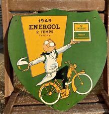 Plaque Publicitaire  BP ENERGIC  1949 VESPA 2 Temps Non Émaillée