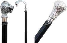 Canne de marche tête de lion