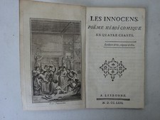 MATHON (Alexis). Les Innocens. Poëme héroï-comique en quatre chants. 1762