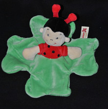 Doudou garçon coccinelle nénuphar plat NICOTOY  vert rouge noir NEUF