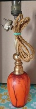 Pied de Lampe Art Déco en pâte de verre  1930 dans le goût de Daum décor arbre