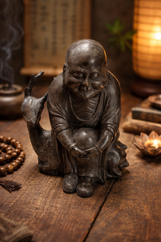 Statue moine bouddhiste - , au