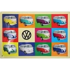 Plaque métal publicitaire 20x30cm bombée en relief :  Combi Multicolore