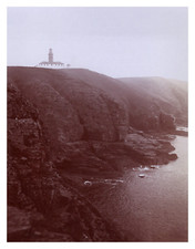 France, Cap Fréhel, Vue du phare, Vintage print, circa 1895 Tirage vintage print