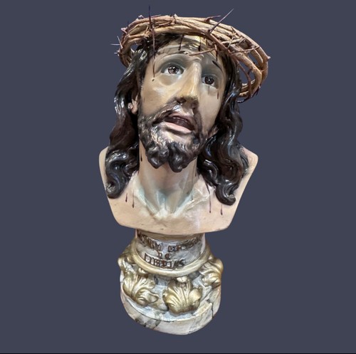 Buste christ couronné - du,