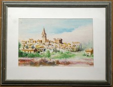 Tableau aquarelle : village