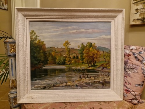 Peinture ancienne encadrée - peinture,