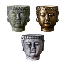 Pot de fleur tête de bouddha en ciment, jardinière créative pour Table de