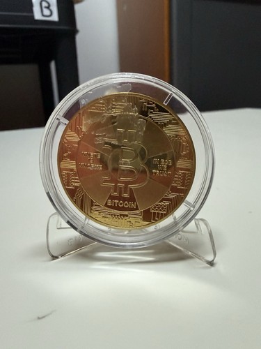 Médaille bitcoin doré - bitcoin,
