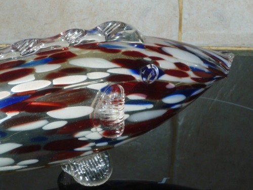 Ancien grand poisson verre - poisson,