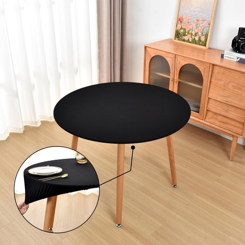 Nappe ronde élastique noire - nappe,