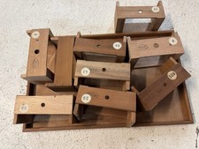 Lot 9 Paniers Bois Borne Visionneuse HEMDE 25 Photos Plaque Verre 6x13 + Support