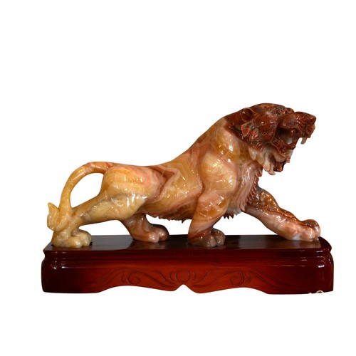 Sculpture lion onyx pigne - sculpture,