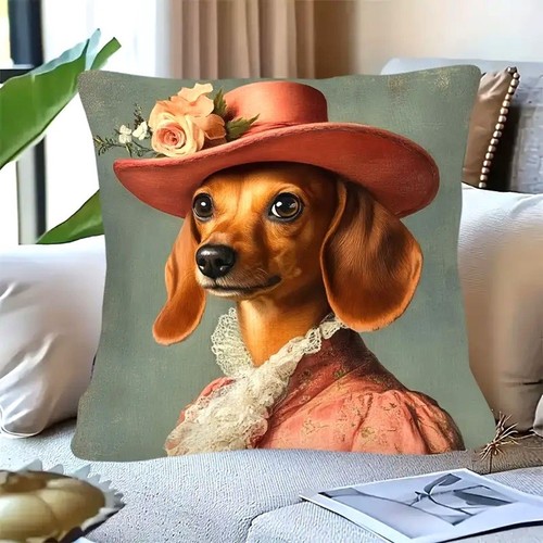 Housse coussin teckel - housse,
